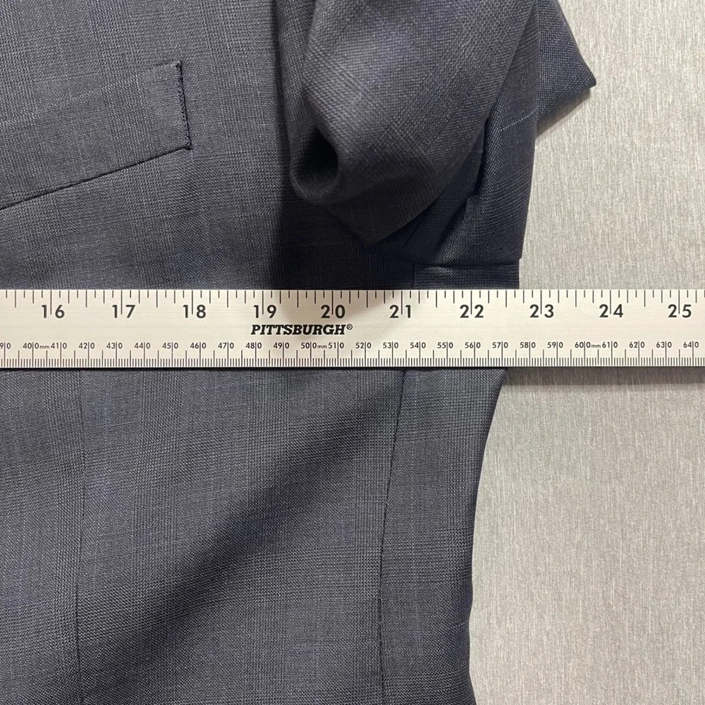 Lauren Ralph Lauren Mens Suit Blazer 46R Blue Windowpane Wool Two Button Formal